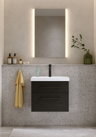 Pesuallaskaappi Fix Trend Musta Puukuviointi Ja Pesuallas 550