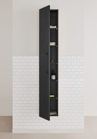 Korkeakaappi Multi Musta Puukuviointi