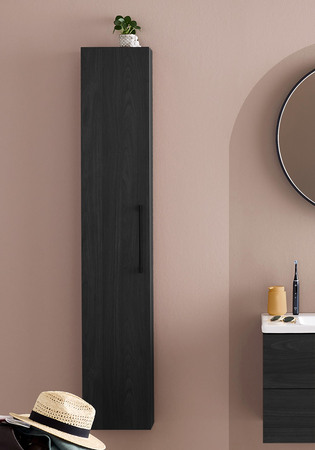 Korkeakaappi Multi Musta Puukuviointi