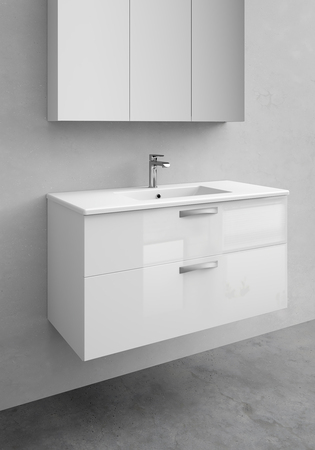 Pesuallaskaappi City Valkoinen Kirkas 1000 + Pesuallas