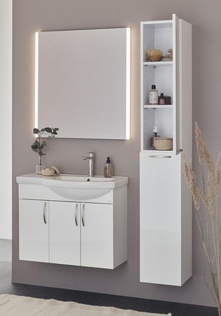 Korkeakaappi Fix Valkoinen Kiiltävä