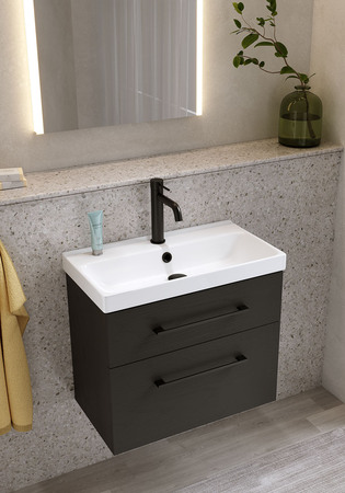 Pesuallaskaappi Fix Trend Musta Puukuviointi Ja Pesuallas 550