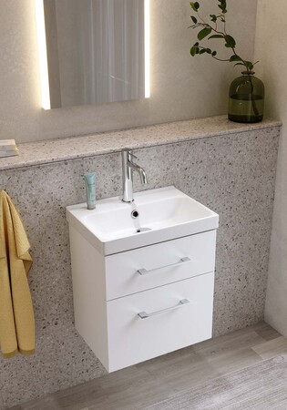 Pesuallaskaappi Fix Trend Valkoinen Matta Ja Pesuallas 420